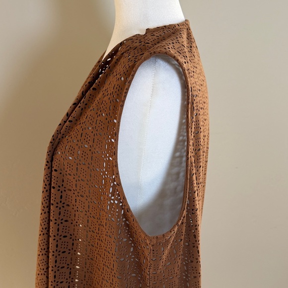 Soft Surroundings Faux Suede Laser Cut Vest - Picture 4 of 12